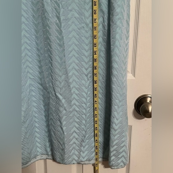❤️sale Vintage 60’s party dress baby blue w/metallic sheen semi bell sleeve sz S - Picture 9 of 11